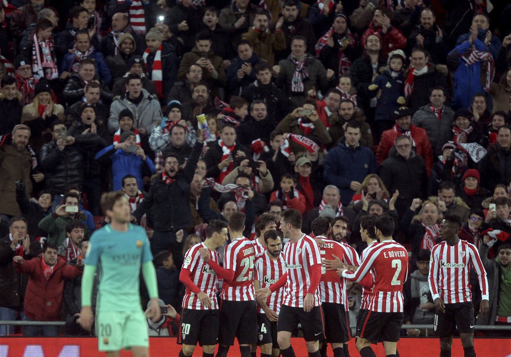 Athletic Bilbao slaví vedení v pohárovém utkání s Barcelonou