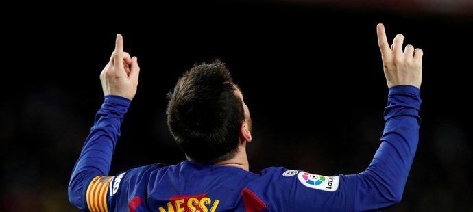 Gólová radost Lionela Messiho v utkání Barcelony s Granadou