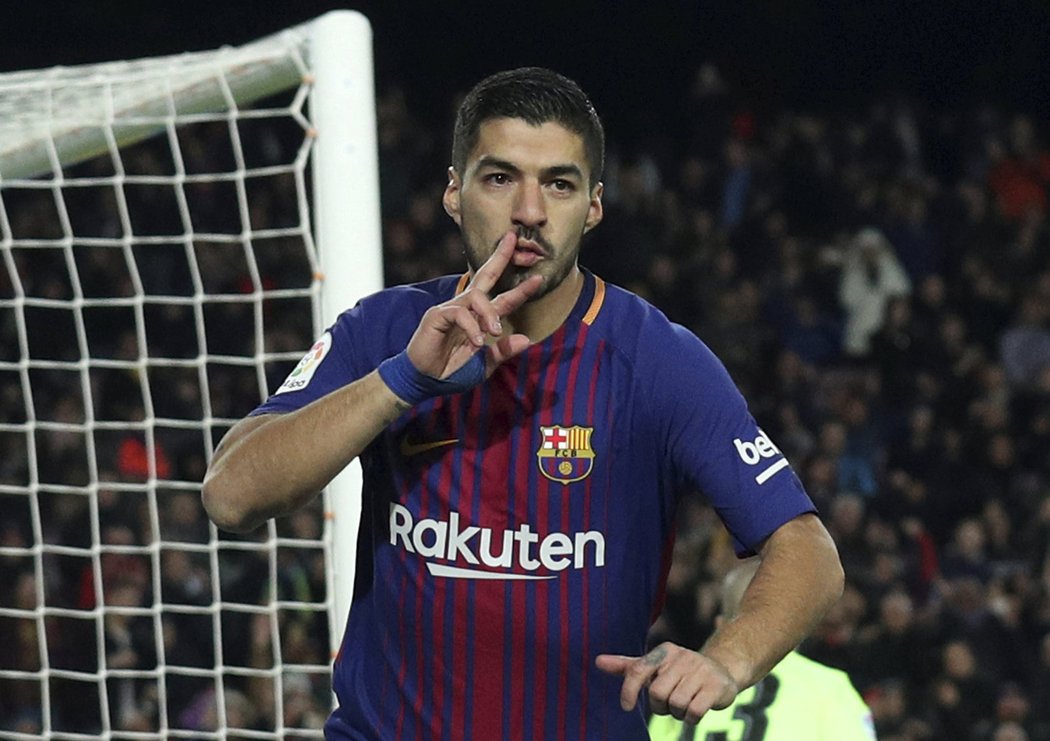 Suárez slaví třetí branku do sítě La Coruni