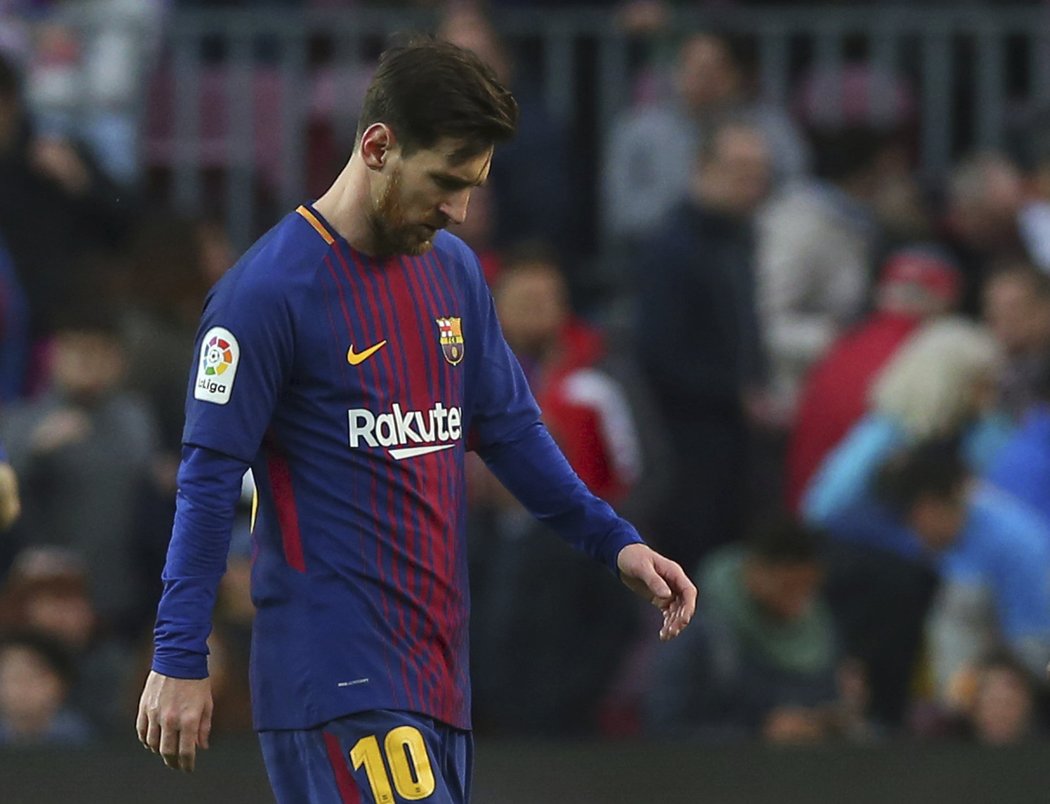 Zklamaný Leo Messi po remíze s Getafe