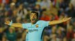 Útočník Barcelony Luis Suárez se rozčiluje v utkání s Levante