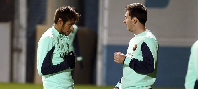 Messi se na tréninku špičkoval s Neymarem, dalším hvězdným útočníkem Barcelony