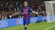 Hvězda Barcelony Lionel Messi se raduje z gólu