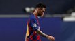 Argentinský kapitán Barcelony Lionel Messi po vyřazení ve čtvrtfinále Ligy mistrů od Bayernu Mnichov