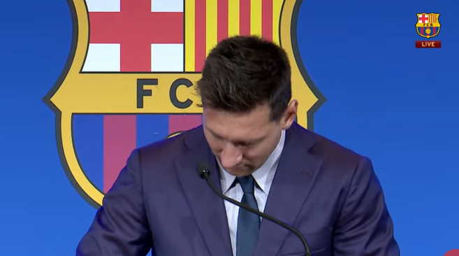 Lionel Messi začal tiskovou konferenci v slzách