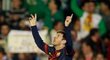 Messi slaví svůj první gól do sítě Sevilly