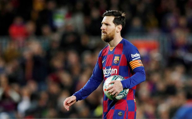 Lídr španělské Barcelony, kapitán a útočník Lionel Messi Lídr španělské Barcelony, kapitán a útočník Lionel Messi