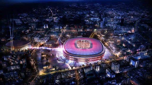 Vizualizace nového stadionu fotbalové Barcelony, kapacita zmodernizovaného Camp nou by měla být 105 tisíc fanoušků