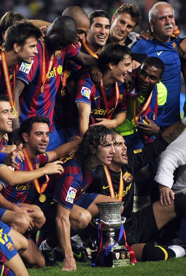 Barcelona slaví zisk trofeje Barcelona slaví zisk trofeje