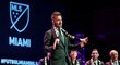 David Beckham krátce poté, co fotbalové Miami oznámilo, že obdrželo licenci potřebnou ke vstupu do MLS