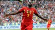 Belgický kanonýr Romelu Lukaku slaví jednu z branek do sítě Panamy