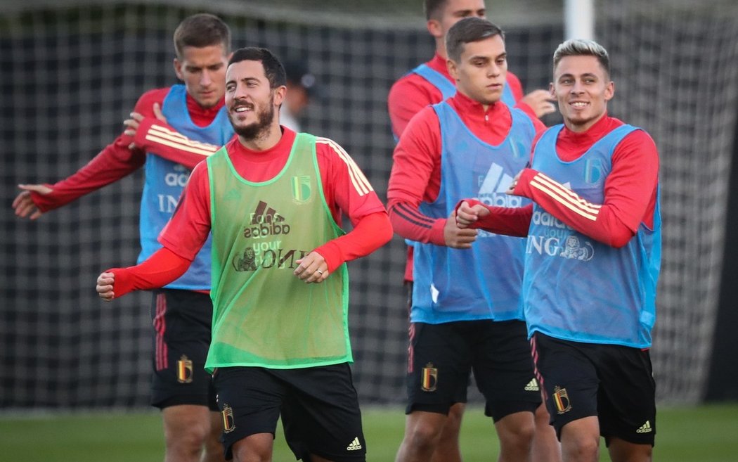 Belgická hvězda Eden Hazard na srazu reprezentace, kde ale nebyl fyzicky připravený na to, aby zasáhl do zápasů