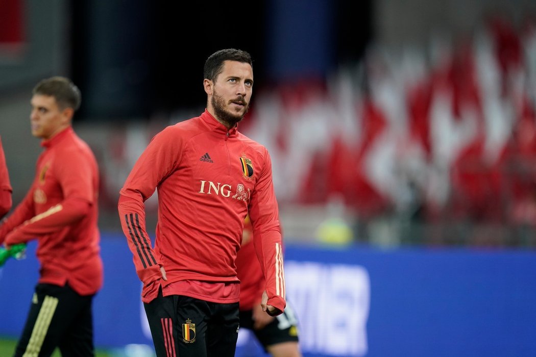 Belgická hvězda Eden Hazard na srazu belgické reprezentace, kde nezasáhl do zápasu v Dánsku ani proti Islandu