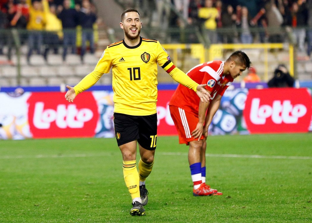 Eden Hazard dovedl Belgii dvěma góly k výhře nad Ruskem