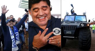 Maradona už vládne v Brestu: obří džíp i prsten, těší se na Lukašenka