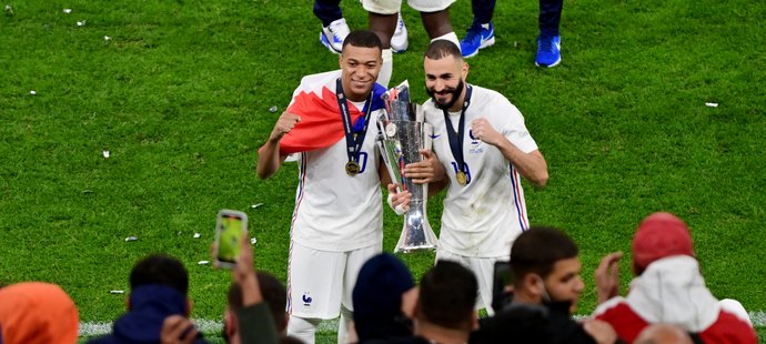 Karim Benzema a Kylian Mbappé