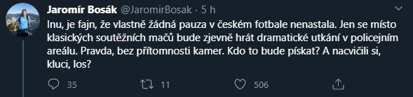 Reagoval i známý komentátor Jaromír Bosák