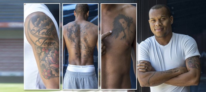 Tetování sparťanského křídelníka, francouzského rychlíka Jonathana Biabianyho