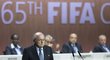 Sepp Blater během své řeči na volebním kongresu FIFA