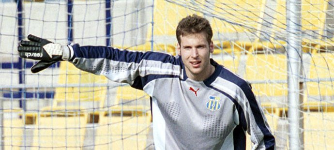 Petr Čech v dresu Blšan, odkud v roce 2001 vyrazil do Sparty a světa velkého fotbalu