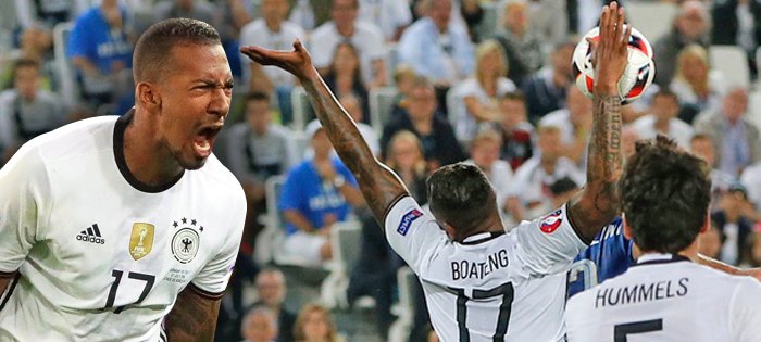 Jerome Boateng táhne Německo na EURO, jeho ruku ve čtvrtfinále s Itálií tým nakonec přežil...