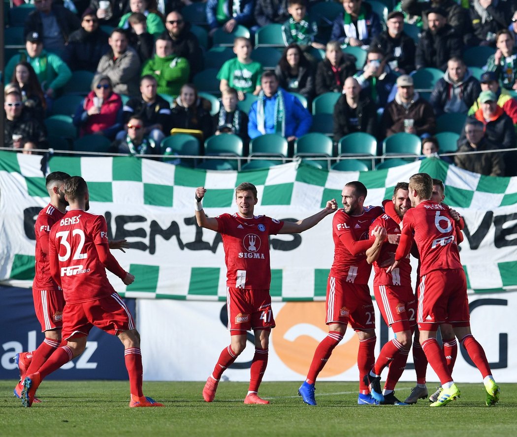 Radost Hanáků po vstřelené brance do sítě Bohemians