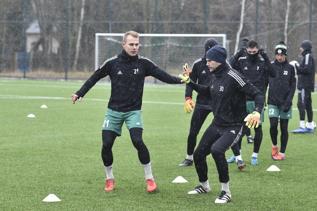 Hráči Bohemians absolvovali první trénink nového roku ve skutečně zimních podmínkách