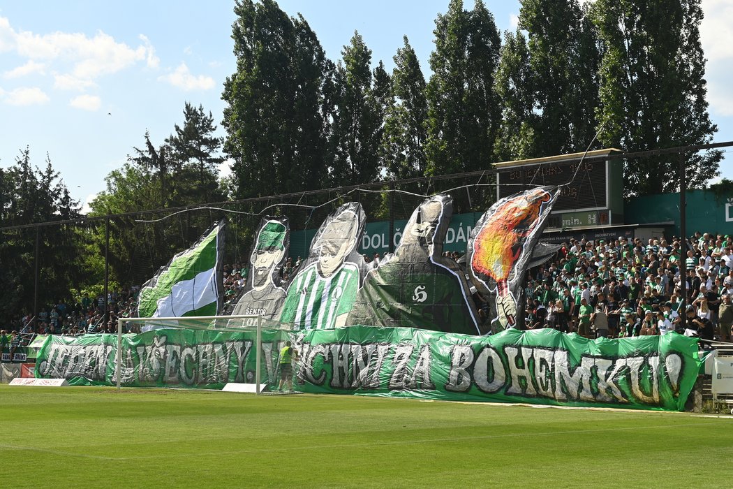 Choreo fanoušků Bohemians před zápasem