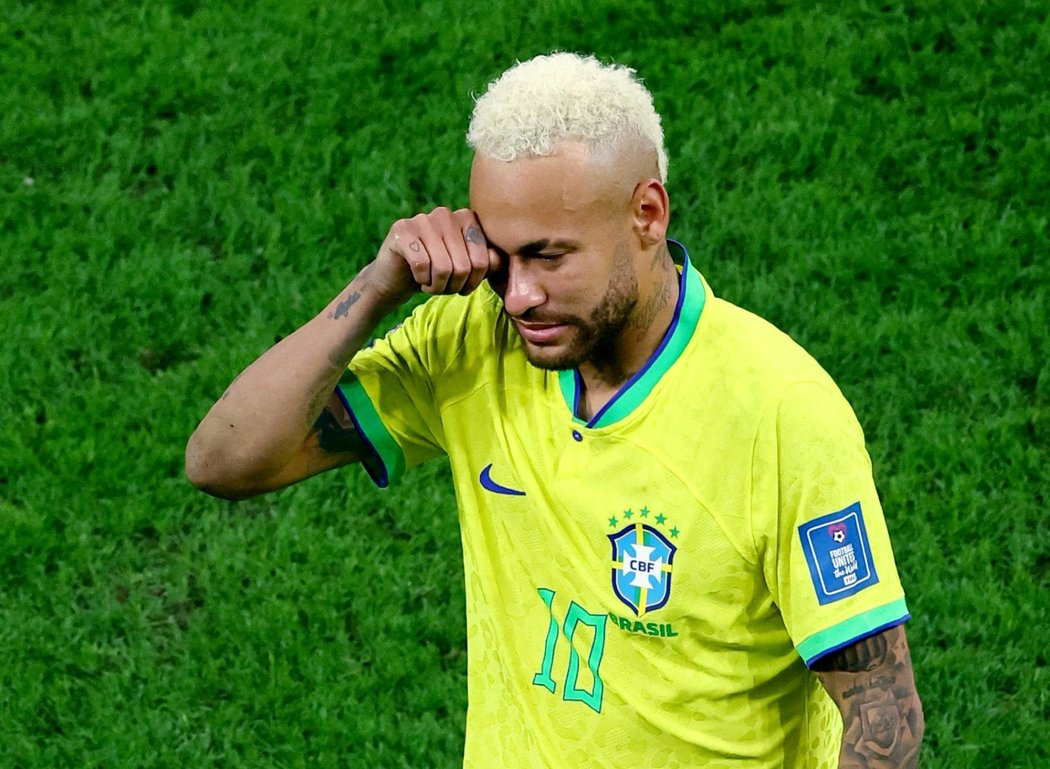 Zklamaný Neymar po vyřazení z Brazílie