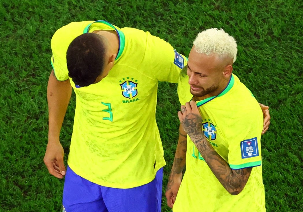 Zklamaný Neymar po vyřazení z Brazílie