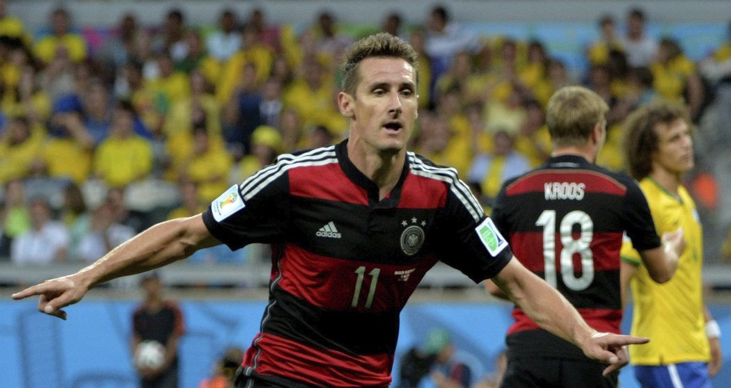 Německý fotbalista Miroslav Klose se stal historicky nejlepším střelcem světových šampionátů