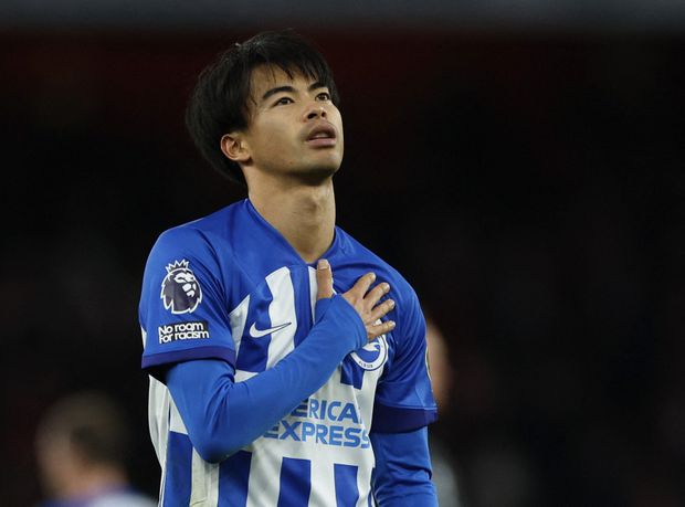 Kaoru Mitoma z Brightonu Kaoru Mitoma z Brightonu