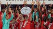 Robert Lewandowski během oslav bundesligového titulu