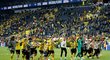 Děkovačka Dortmundu po vyhraném zápase