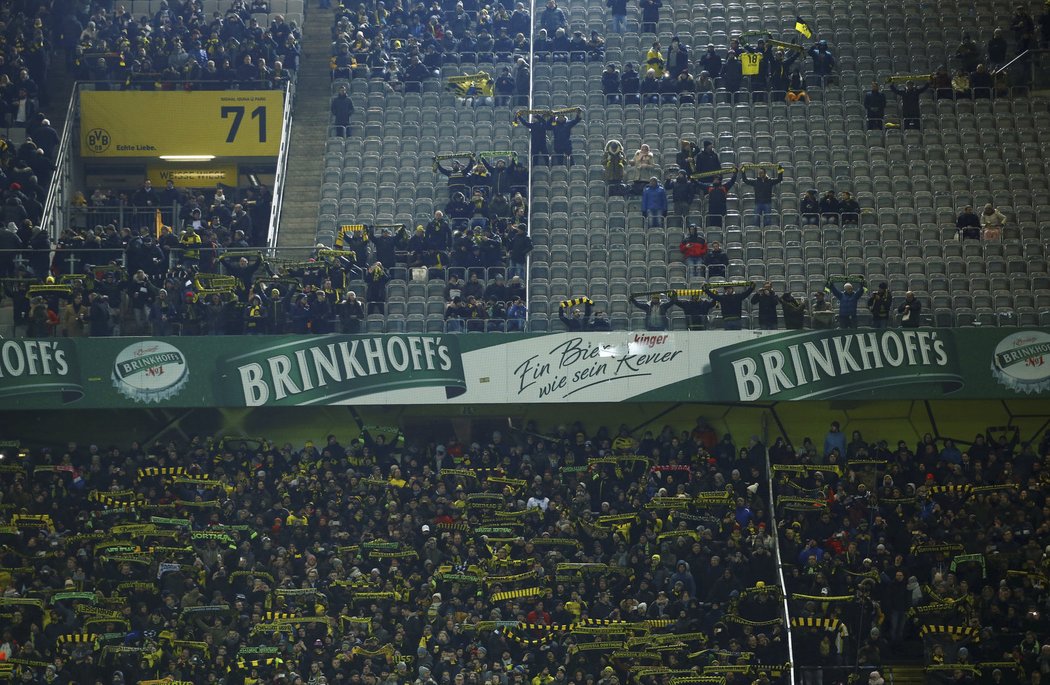 Na stadionu Dortmundu bylo v pondělí nezvykle prázdno