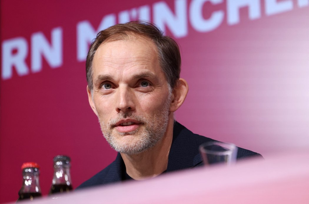 Thomas Tuchel na tiskové konferenci Bayernu