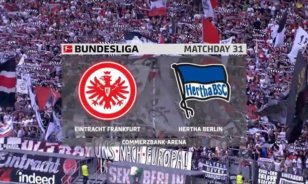 SESTŘIH: Frankfurt - Hertha Berlín 0:3. Domácí si komplikují cestu do pohárů