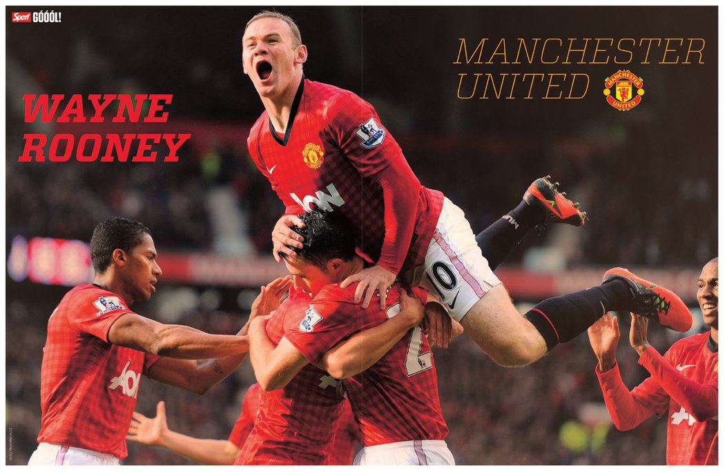 Wayne Rooney, jedna z hvězd na plakátě v časopisu Sport Góóól