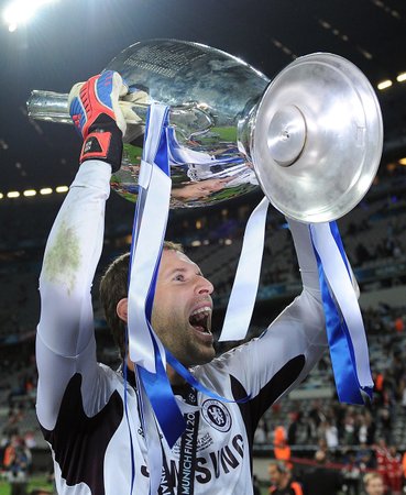 Petr Čech slaví s Chelsea triumf v Lize mistrů