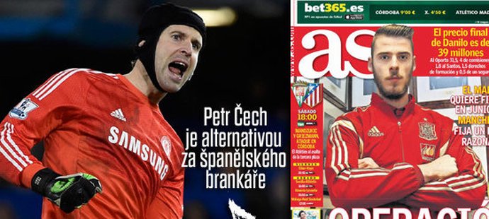 Španělský deník AS na titulní stránce rozebírá situaci brankářů v Realu Madrid. Možnou variantou na příští sezonu je prý i Petr Čech