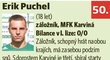 50. místo, záložník Karviné Erik Puchel