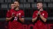 Fotbalisté české reprezentace Tomáš Souček, Jakub Brabec a David Zima