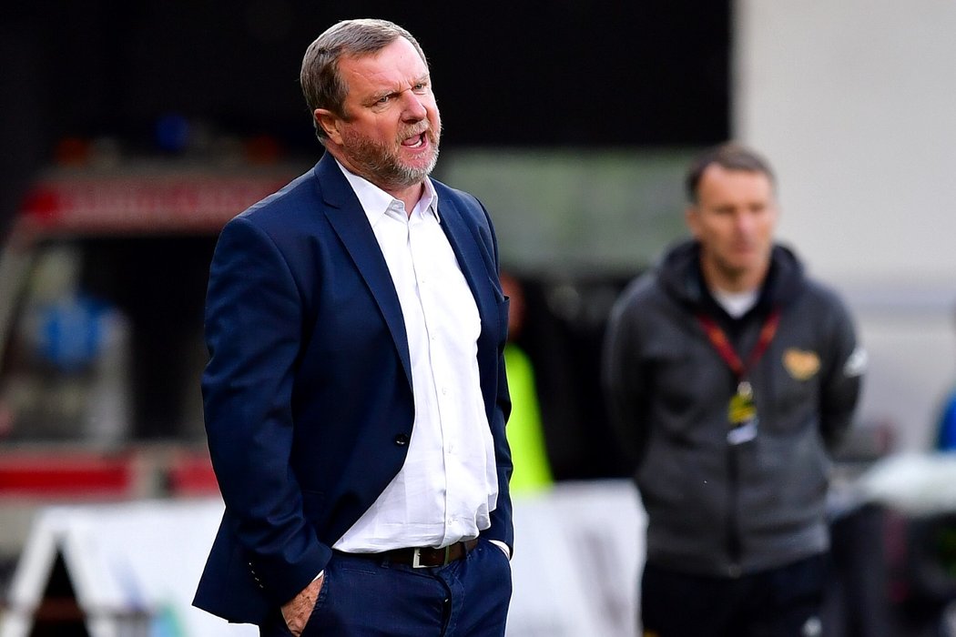 Plzeňský trenér Pavel Vrba promlouvá při vyhraném duelu s Duklou