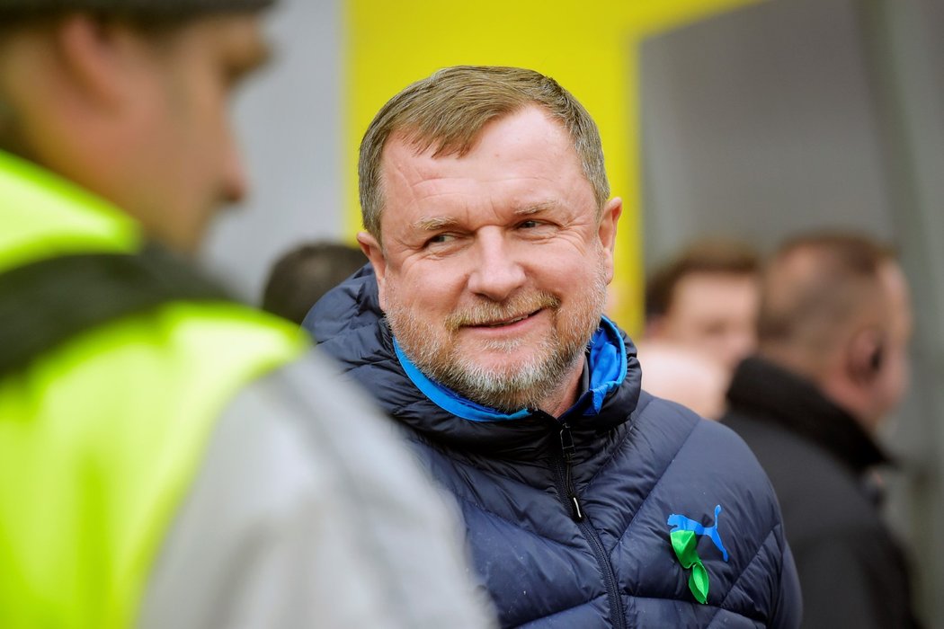 Plzeňský kouč Pavel Vrba se usmívá při duelem s Teplicemi