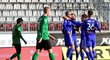 Fotbalisté Sigmy Olomouc slaví gól do sítě Příbrami