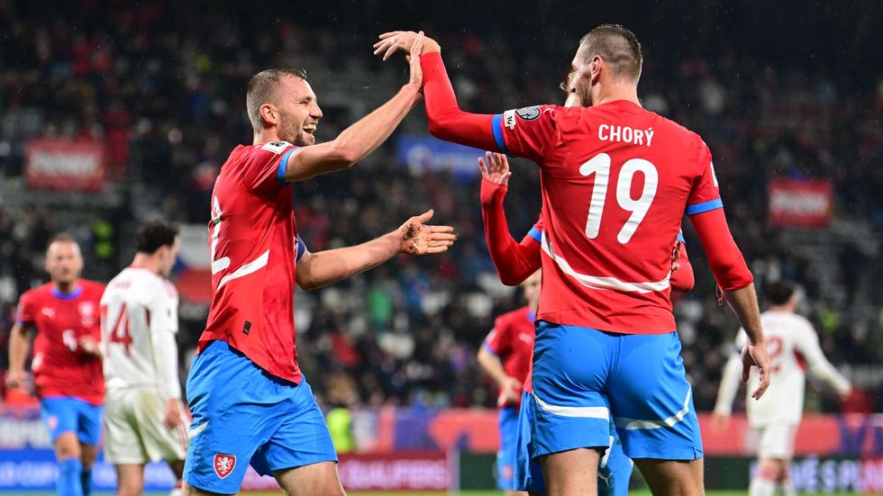 Tomáš Souček se raduje z gólu proti Gibraltaru