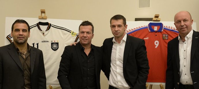 Němci Ulf Kirsten a Lothar Matthäus a čeští internacionálové Pavel Kuka a Miroslav Kadlec představili projekt exhibičního zápasu veteránů