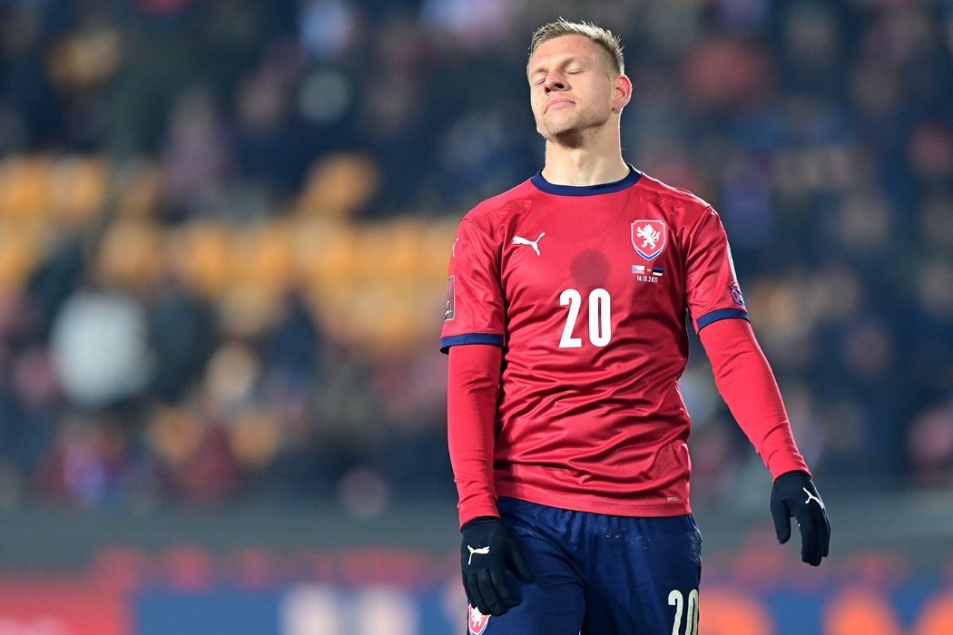 Český útočník Matěj Vydra v reprezentačním dresu