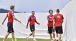 Čeští fotbalisté na tréninku reprezentace na soustředění v Rakousku