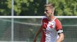 Jakub Jugas vedl v prvním poločase fotbalisty Slavie jako kapitán